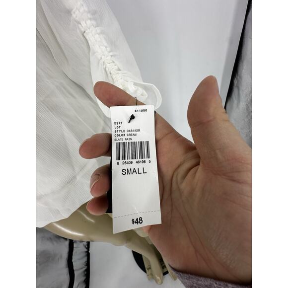 NEW ALYX Small Women Pullover 2in1 Blouse Top Gathered 3/4 Sleeve S021 - Picture 4 of 9